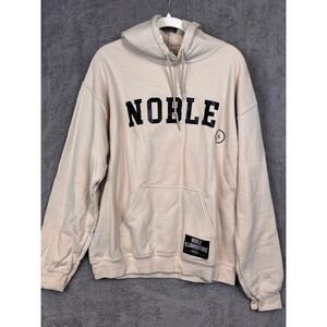 NOBLE‎ Illuminators Beige Hoodie Sweatshirt Large Pocket Drawstring Hood Unisex